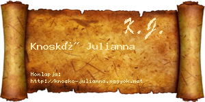 Knoskó Julianna névjegykártya